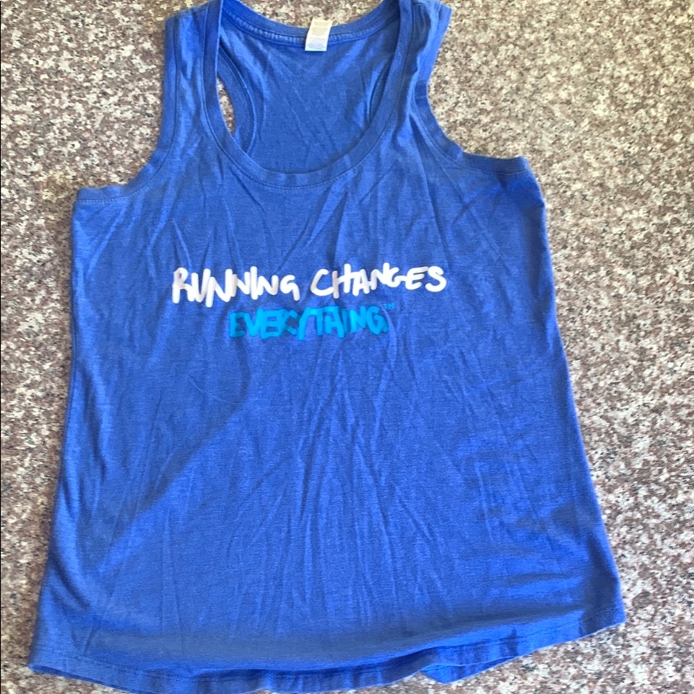 FLEET FEET Blue Graphic Tank Top